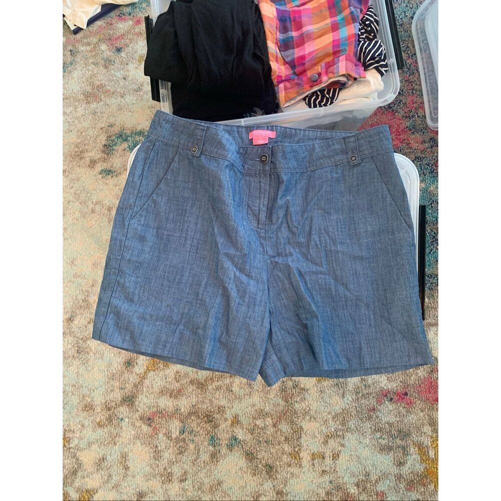 Isaac Mizrahi Blue Cotton Casual Dressy Shorts
